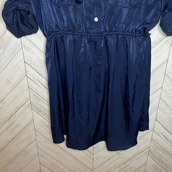 Kingston grey- navy shirt dress,shiny, - Picture 4 of 9